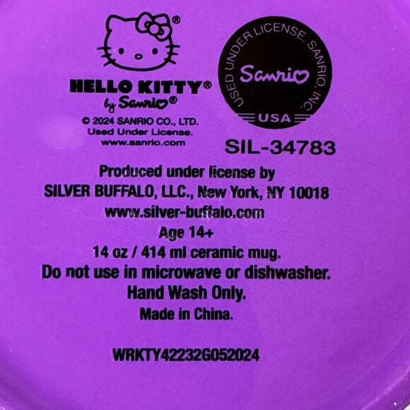 Hello Kitty Halloween Mummy Purple Glitter Coffee Mug 14oz New - Picture 5 of 7